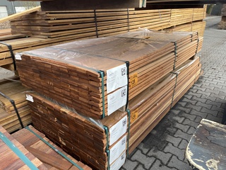 Ca. 102x Angelim Pedra Planken Geschaafd, 21x90mm, lengte 28/215cm, 74